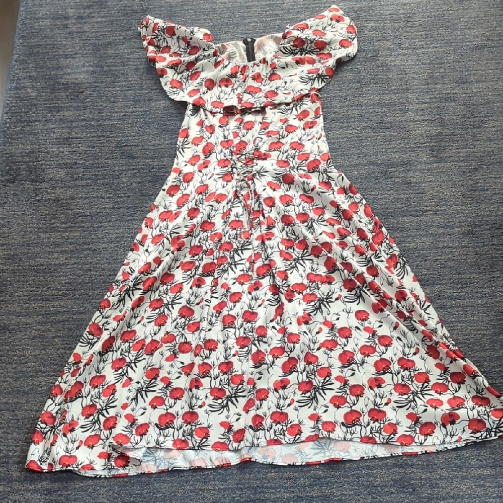 Floral Off-Shoulder Midi Dress
